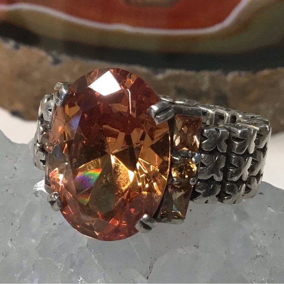 Sterling Silpada Mandarin Garnet Stretch Ring - Picture 8 of 9